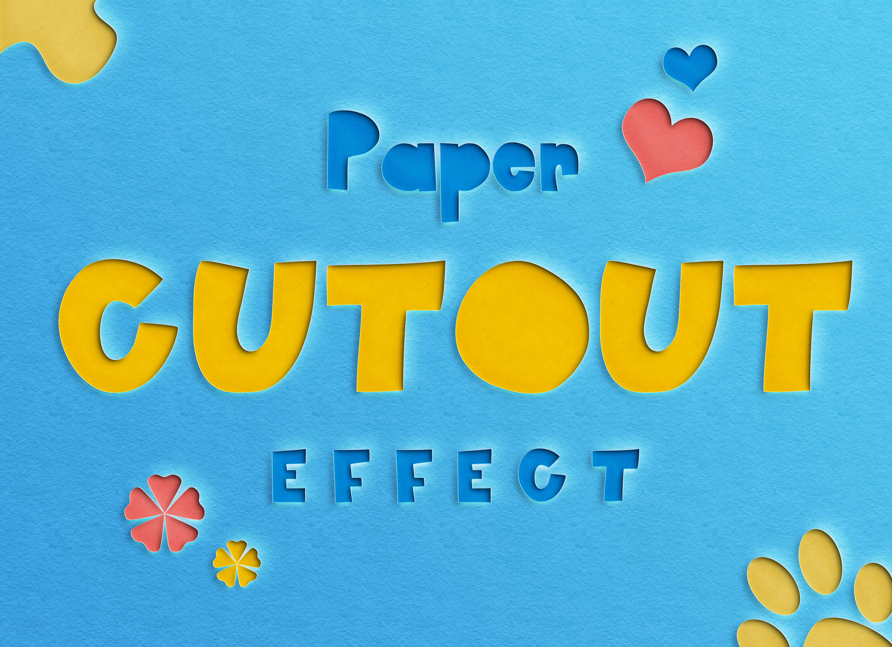 paper cutout text effect
